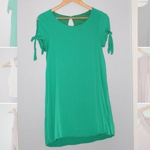 Green tie boutique dress